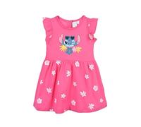 Disney Stitch Vestito per Bambina, Abito a Maniche Corte in Morbido Cotone per Neonati Bambina, Taglia 12 Mesi | Rosa Scuro