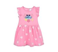 Disney Stitch Vestito per Bambina, Abito a Maniche Corte in Morbido Cotone per Neonati Bambina, Taglie 6 a 24 Mesi (IT, età, 24 Mesi, Rosa)