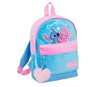 Disney Stitch - Zaino in peluche per bambini, per la scuola, motivo: angelo, 3D, Blu, Taglia unica, Zaino