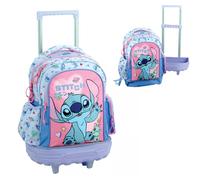 Disney Stitch Zaino Trolley con Ruote Staccabile Scuola Elementare Ragazza