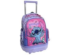Disney Stitch Zaino Trolley con Ruote Staccabile Scuola Elementare Ragazza