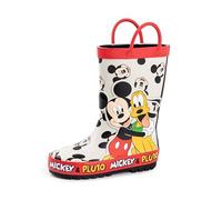 Disney Stivali da pioggia per ragazzi di Topolino | Stivali di gomma per bambini con stampa dei personaggi di Topolino e Plutone in beige | Stivali in gomma per bambini resistenti all'acqua