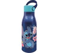 Disney Stor Borraccia Originale Stitch da 760 ml in alluminio per bambini con cappuccio con manico in silicone e coperchio con gancio.