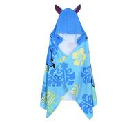 Disney Store Accappatoio con Cappuccio Lilo e Stitch, Blu con Orecchie, Motivo Tropicale Hawaii, per Bambini, Taglia Unica, 70 x 140 cm