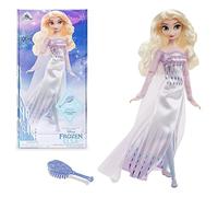 Disney Store Bambola Classica Ufficiale Elsa la Regina delle Nevi, Frozen 2, 29 cm, Include Spazzola Argentata con Dettagli modellati, Completamente posizionabile - per Bimbi dai 3 Anni in su