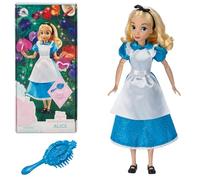 Disney Store Dolls & Games - Bambola classica della principessa (Alice), 27,9 cm, include spazzola con dettagli modellati, giocattolo completamente snodabile in abito classico principessa giocattoli