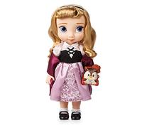 Disney Store Bambola della Bella Addormentata della Collezione Animator, Aurora, 39 cm/15", con Capelli realistici applicati, Outfit, Peluche di Gufo in Raso Imbottito, da Collezione, età 3+