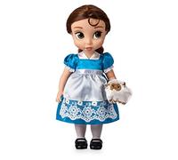 Disney Store Bambola di Belle della collezione Animator, La Bella e la Bestia, 39 cm/15", con capelli realistici, outfit, scarpe, peluche di pecorella di raso, bambola da collezione, età 3+