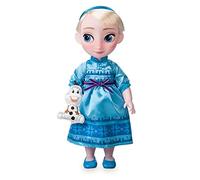 Disney Store Bambola di Elsa della collezione Animator, Frozen, 39 cm/15", con capelli realistici applicati, outfit, scarpe e peluche di Olaf di raso, bambola di principessa da collezione, età 3+