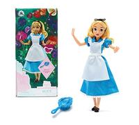 Disney Store Bambola Ufficiale Classica Alice nel Paese delle Meraviglie, 30 cm, Include Spazzola, Completamente posizionabile in Abito di Raso e Grembiule - per Bimbi dai 3 Anni in su