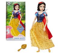 Disney Store Bambola Ufficiale Classica per Bambini Biancaneve, Biancaneve e i Sette Nani, 29 cm, Spazzola con Dettagli modellati, posizionabile in Abito Scintillante - per Bimbi dai 3 Anni in su
