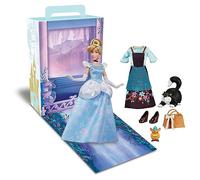 Disney Store Bambola da bambina (Cenerentola), 28 cm, include libro da colorare e vestito aggiuntivo, bambola principessa in abito classico, giocattoli da principessa