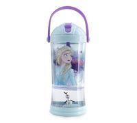 Disney Store Borraccia ufficiale Frozen 2 (2019) con cannuccia a forma di palla di neve, 310 ml, con cannuccia ribaltabile e coperchio a vite, adatta per bambini dai 4 anni in su