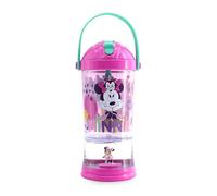 Disney Store Borraccia ufficiale Minnie Mouse con palla di neve, 310 ml, con cannuccia ribaltabile e coperchio a vite, adatta per bambini dai 4 anni in su
