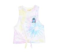 Disney Store Canotta Tie Dye per Bambine con Stitch, Senza Maniche con Nodo, 100% Cotone, Multicolore Arcobaleno, Beach & Love (IT, età, 6 Anni, Bianco)