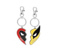 Disney Store Deadpool & Wolverine BFF Split Heart Charm Portachiavi, Multicolore, Taglia unica, Casual