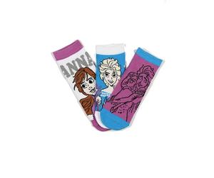 Disney Store Frozen Set 3 Paia di Calzini con Anna ed Elsa, in Cotone, Multicolore (IT, Numero, 31, 34, Regular, Bianco - Azzurro - Viola)