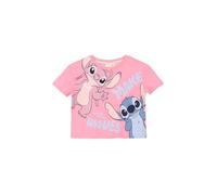Disney Store Lilo e Stitch Maglietta Crop a Maniche Corte per Bambine e Ragazze, Cotone, Make Waves (IT, età, 6 Anni, Rosa)