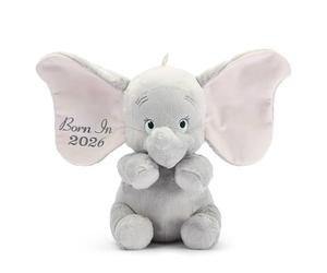 Disney Store Official Baby Peluche Dumbo Nato nel 2026", Peluche di Elefante con Orecchie enormi e Particolari Ricamati, 26 cm