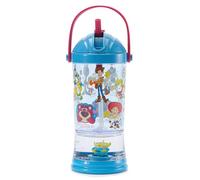 Disney Store Official Bicchiere con cannuccia palla di neve Toy Story, base glitterata con Alieno, Woody e Jessie, H 19 cm, capienza 310 ml,adatta per bambini dai 4 anni in su