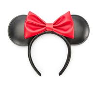 Disney Store Official Cerchietto con Orecchie Adulti Minnie, Orecchie Nere con Fiocco Rosso, Taglia Unica