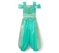 Disney Store Official, Costume Bimbi Jasmine, Aladdin, Set di Pantaloni e Top turchesi per Feste, Giochi di Ruolo e Halloween, 4 Anni