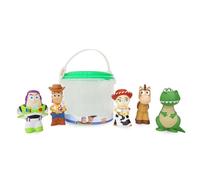 Disney Store Official Giochi bagnetto Toy Story, 5 personaggi e secchiello | Include Buzz, Woody, Jessie, Bullseye e Rex, con secchiello e coperchio, per vasca da bagno, piscina e giardino. Età 6m+.