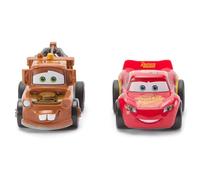 Disney Store Set di Giocattoli a retrocarica Ufficiale Cars, Collezione di Veicoli pressofusi a 2 Pezzi con Saetta McQueen e Cricchetto, Azione da Corsa Disney Pixar Cars