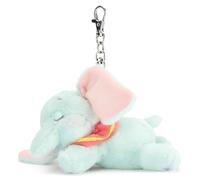 Disney Store Official Peluche Portachiavi Dumbo Addormentato, 13 cm, Peluche di Elefante con Portachiavi Rimovibile, 1+
