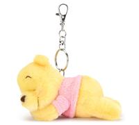 Disney Store Official peluche portachiavi Winnie the Pooh addormentato, 15 cm, orsacchiotto con portachiavi rimovibile, 1+