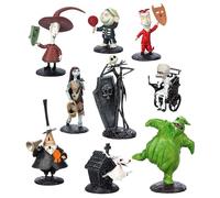 Disney Store Official Set da Gioco con Figurine Nightmare Before Christmas Figurine, 9 Personaggi a Tutto Tondo: Jack Skeletron, Sally, Bau Bau, Zero, Vado, Vedo, Prendo, Sindaco, Dottor Finkelstein
