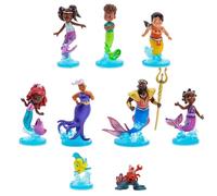 Disney Store Official Set da Gioco Deluxe Ariel Disney Junior, 9 pz., 10 cm, Set da Gioco per Bambini con Figurine di Sirene, Include Ursula, Re Tritone, Sebastian, Flounder e Altri Personaggi