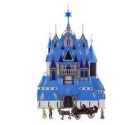 Disney Store Official Set da gioco Frozen con castello di Arendelle illuminabile e bambole, include figurine giocattolo di Anna, Elsa, Kristoff, Olaf, casa di bambola con spettacolo di suoni e luci