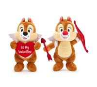 Disney Store Official Set di Peluche Medi Cip e Ciop Innamorati, scoiattoli Cupido con Arco, Freccia e Cuore di San Valentino, 30 cm