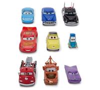 Disney Store Official Set di Personaggi Cars (Pixar), 9 Personaggi tra Cui Saetta McQueen, Cricchetto, Sally, Ramone, Rosso, Sceriffo, Doc, Luigi e Guido, 3+
