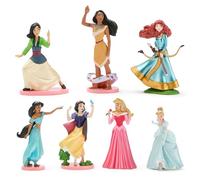 Disney Store Official Set di Personaggi Principesse Disney, 7 Personaggi tra Cui Mulan, Pocahontas, Merida, Jasmine, Biancaneve, Aurora e Cenerentola, 3+