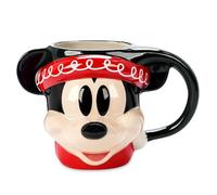 Disney Store Official Tazza di Natale Topolino, 397 ml, recipiente per bevande calde modellato a tutto tondo con finitura smaltata lucida