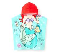 Disney Store Official telo mare con cappuccio bimbi La Sirenetta, telo in cotone, Ariel, 120 x 60 cm
