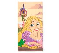 Disney Store Official telo mare in morbido cotone di Rapunzel, ad asciugatura rapida, per piscina e spiaggia, per bambini, H150 x W74cm