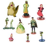 Disney Store Official Tiana Deluxe Set - 9 figure scolpite: Principessa Tiana, Naveen, Charlotte e altri giocattoli ispirati alla principessa e al ranocchio - Perfetto per avventure di gioco
