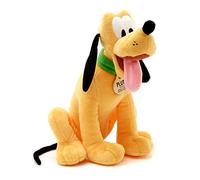 Disney Store peluche ufficiale piccolo di Pluto, 25 cm, iconico personaggio in peluche, con la sua espressione simpatica e una medaglietta con scritta, per tutte le età