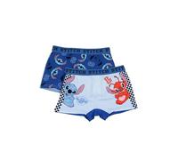 Disney Store Set 2 Boxer Stitch per Bambini e Ragazzi, Intimo con Personaggi, in Cotone (IT, età, 5 Anni, 6 Anni, Blu)