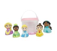 Disney Store set di giochi ufficiale Principesse Disney per il bagnetto, 5 pezzi, include i personaggi Rapunzel, Belle, Cenerentola, Tiana e Jasmine con secchiello contenitore, dai 6 mesi in su