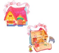DISNEY STORE Set di micro giocattoli ufficiali di Biancaneve, set di micro giocattoli include micro figure di Biancaneve e Dopey, giocattolo da viaggio portatile con manico, giocattoli da viaggio con