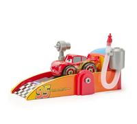 Disney Store Set ufficiale Lightning McQueen Mechanic Shop & Launcher Play Set - Include Saetta McQueen, giocattolo auto ascensore e rampa di lancio e strumento giocattolo, kit auto da corsa ispirato