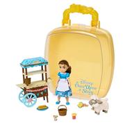 Disney Store Ufficiale Set da Gioco con Mini Bambola Belle, La Bella e la Bestia, Disney's Once Upon a Story, 9 Pezzi, Include Carrello da Portata, Chicco e Pecore, Adatto dai 3 Anni+