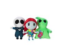 Disney Store Ufficiale Set di Peluche Tim Burton's The Nightmare Before Christmas, 3 pezzi, Include Jack Skeletron, Sally e Bau Bau con dettagli accurati