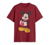 Disney T-Shirt Classica da Uomo a Maniche Corte con Grafica Topolino, Rosso, L