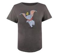 Disney Dumbo Happy T-Shirt, Grigio (Charcoal Ant), 46 (Taglia Produttore:Large) Donna
