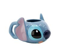 Disney, Tazza 3D in Ceramica 375ml Stitch con Scatola Regalo, Blu / Rosa